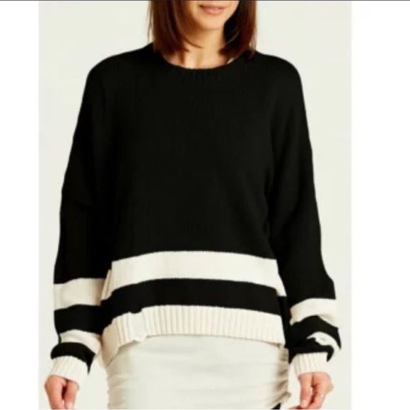 PLANET by Lauren G distressed stripe sweater - Picture 1 of 6
